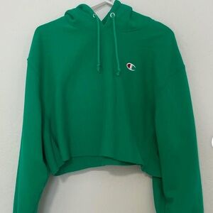 Women’s Green Cropped Champion Hoodie